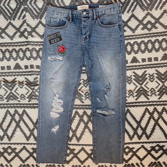 PACSUN NWOT Distressed Jeans With Patches - Picture 2 of 16